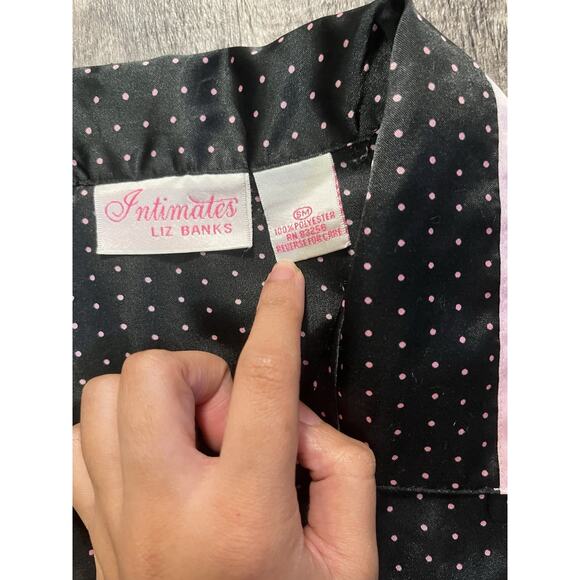 Liz Banks Intimates Black Pink Polka Dot Pajama Top Women’s Size Small Sleepwear - Picture 2 of 5